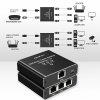Qoltec Rozdzielacz Splitter Ethernet mini SWITCH 1x3 RJ45 | 1000Mb/s |  USB-C | Aluminium